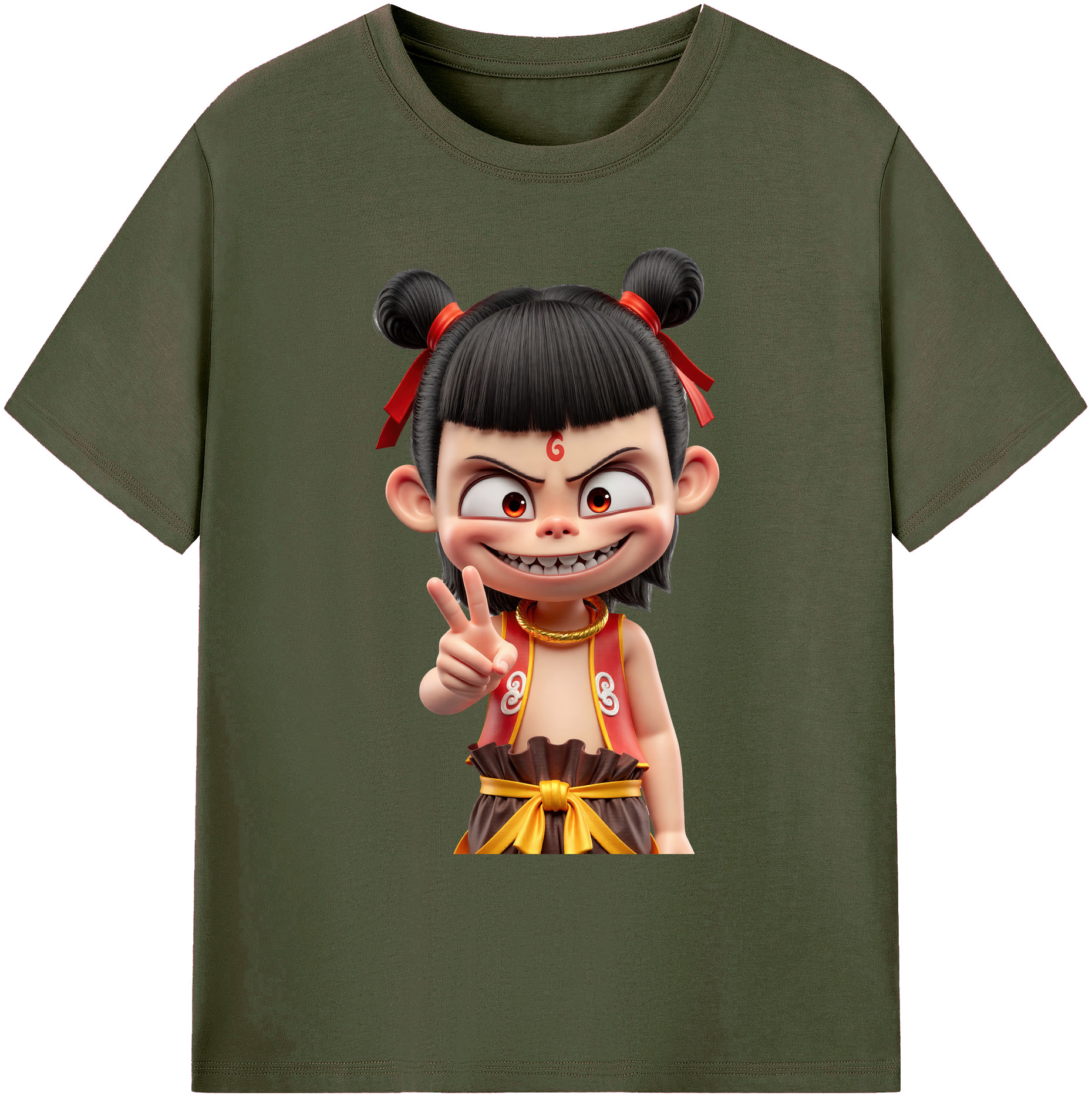 （画像用） Ne Zha 2 ナタ 魔童の大暴れ 綿100％ メンズ半袖Tシャツ｜肌触りやわらか＆通気性